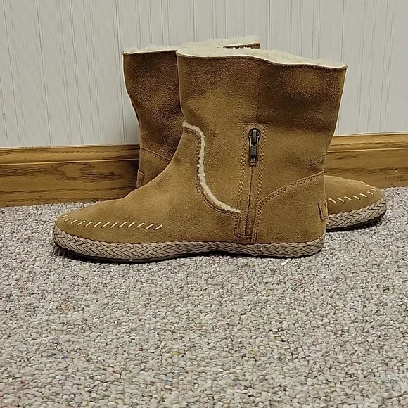 UGG Ailish Tan Boots with Shearling Lining, Sz 8.5 NWOT winter Suede - Picture 4 of 7